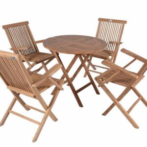 DIVERO zahradní venkovní nábytek z týkového dřeva s opěrkami Garth