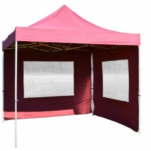 Zahradní párty stan nůžkový PROFI 3x3 m vínový + 2 boční stěny