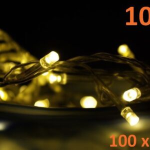 Vánoční LED řetěz 10 m, 100 diod, teple bílý