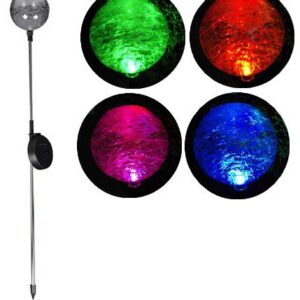 Zahradní LED solární lampa Garth skleněné koule se změnou barvy