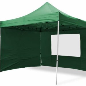 Zahradní párty stan nůžkový PROFI 3x3 m zelený + 4 boční stěny