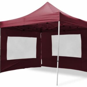 Zahradní party stan vínový nůžkový 3 x 3 m + 4 bočnicemi