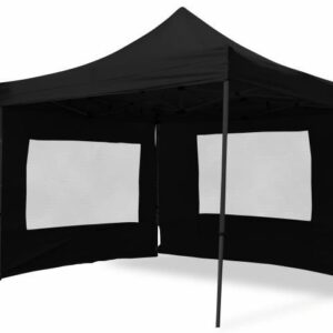 Zahradní párty stan nůžkový PROFI 3x3 m, černý + 4 bočnice