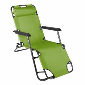 Garthen Skládací zahradní lehátko, 155 x 46 cm, zelené