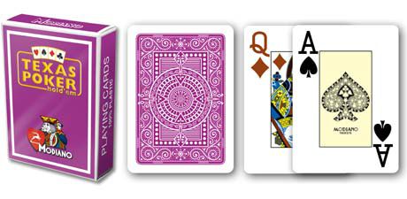 Modiano 2 rohy 100% plastové karty, Fialové