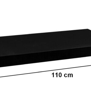 STILISTA Nástěnná police VOLATO, matná černá, 110 cm