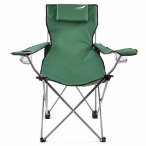 DIVERO Skládací kempingová židle s polštářkem, zelená