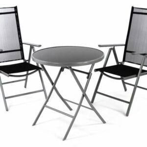 Zahradní balkónový set židle a stůl, černé