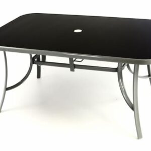 Zahradní stůl Garth 150 x 96 x 70 cm, ocel/sklo