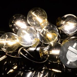 Garthen Zahradní párty LED skleněné žárovky, 5 m, teple bílá