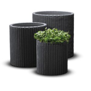 Květináč CYLINDER 3v1 - antracit