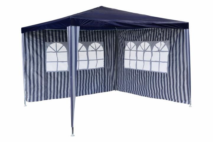 Garthen Zahradní párty stan, modrý, 3 x 3 m + 2 boční stěny