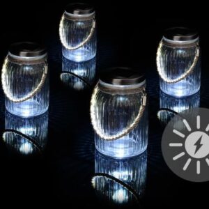 Sada 4 kusů solárního osvětlení - závěsná sklenice