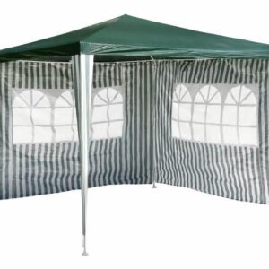 Zahradní párty stan - zelený 3 x 3 m + 2 boční stěny