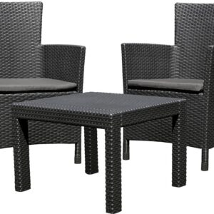 Zahradní set ROSARIO BALCONY, umělý ratan, antracit