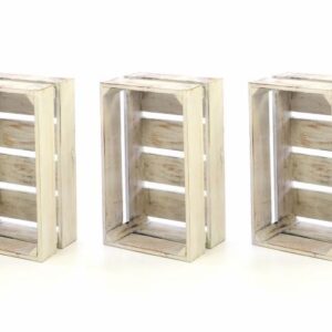 Sada dřevěných bedýnek VINTAGE DIVERO - 3 ks bílá