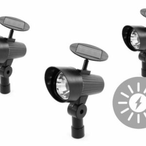 Sada zahradních solárních LED osvětlení - 3ks reflektorů Garth