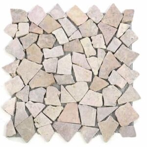 Mramorová mozaika DIVERO béžová/růžová, 9 sítěk, 1 m²