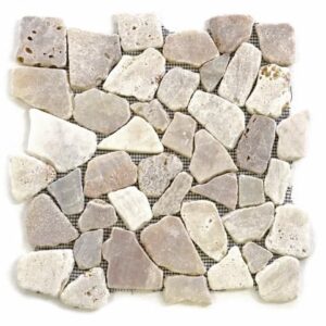 Mozaika říční kámen, krémová obklady, 1m2 Garth