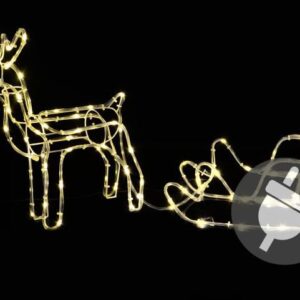 Světelná dekorace, vánoční sob, 80 cm, teple bílý