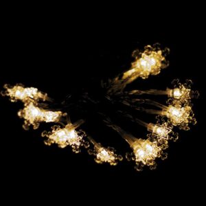 Vánoční světelný řetěz, sněhové vločky, teple bílý, 20 LED