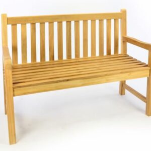 Zahradní dřevěná lavice DIVERO - neošetřené týkové dřevo - 120 cm