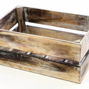 Dřevěná bedýnka VINTAGE DIVERO hnědá - 44 x 28 x 19 cm