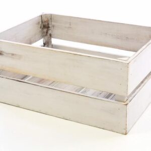 Dřevěná bedýnka VINTAGE DIVERO bílá - 51 x 36 x 23 cm