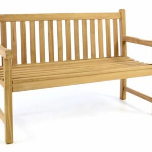 Zahradní lavice DIVERO - ošetřené týkové dřevo - 130 cm