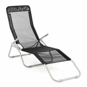 Polohovatelné zahradní lehátko, černé