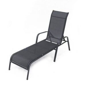 Zahradní lehátko kovové ZWC-52, černé