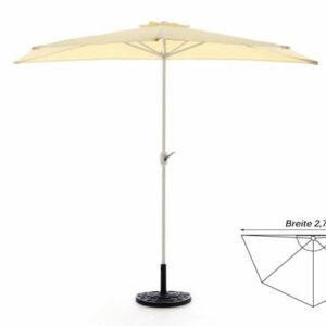 Půlkruhový zahradní slunečník béžová vč. příslušenství