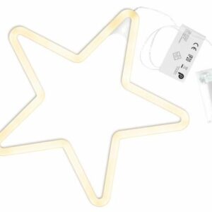 Vánoční osvětlení, neonová hvězda, 120 LED, teple bílá