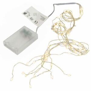 Sada 2 kusů světelných drátů na baterie, 8 LED, teple bílá