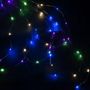 Vánoční dekorativní osvětlení, drátky, 64 LED, barevné