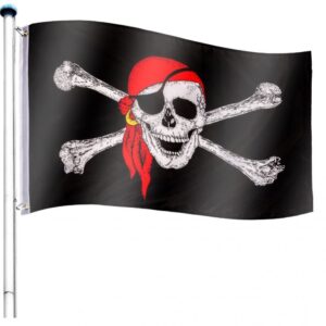 FLAGMASTER® Vlajkový stožár vč. pirátské vlajky, 650 cm