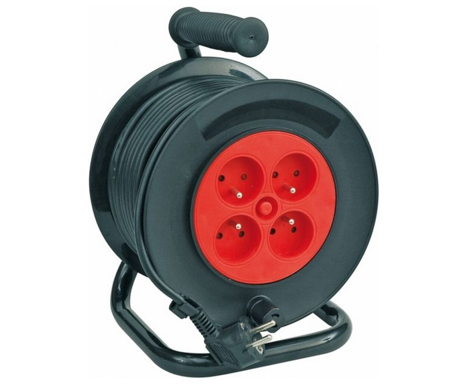 Kabel prodlužovací, 4 zásuvky, typ E buben, 40 m