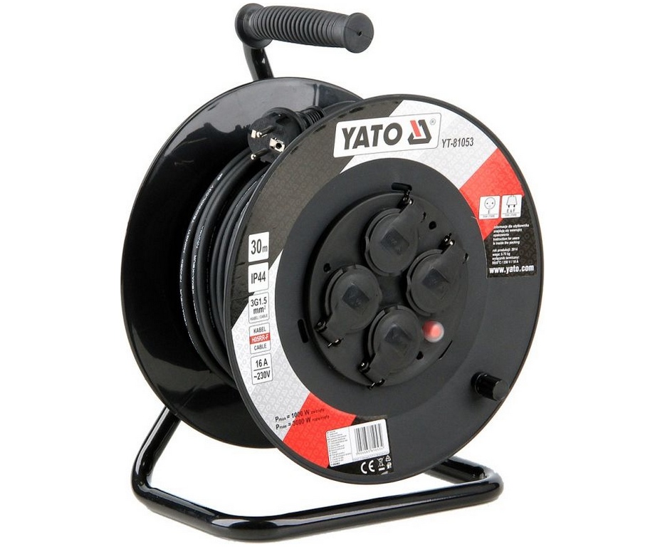 Prodlužovák bubnový 4 zásuvky, 30 m