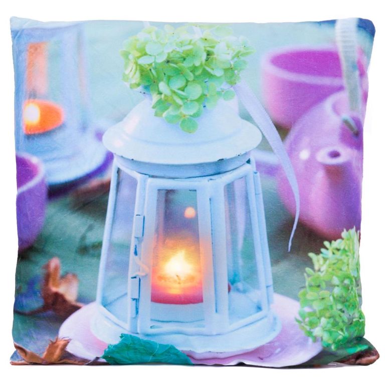 Dekorativní polštář s LED osvětlením Lucerna, 38 x 38 cm