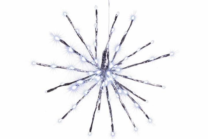 Vánoční osvětlení, světelná hvězda, studeně bílá, 80 LED