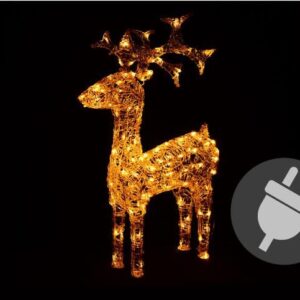 Světelná dekorace vánoční sob 100 cm, teple bílý