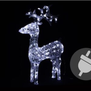 Světelná dekorace vánoční sob 100 cm, studeně bílý