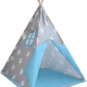 Dětský stan teepee bez příslušenství, modro/šedý