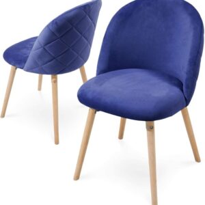 Miadomodo Sada jídelních židlí sametové, král. modrá, 2 ks