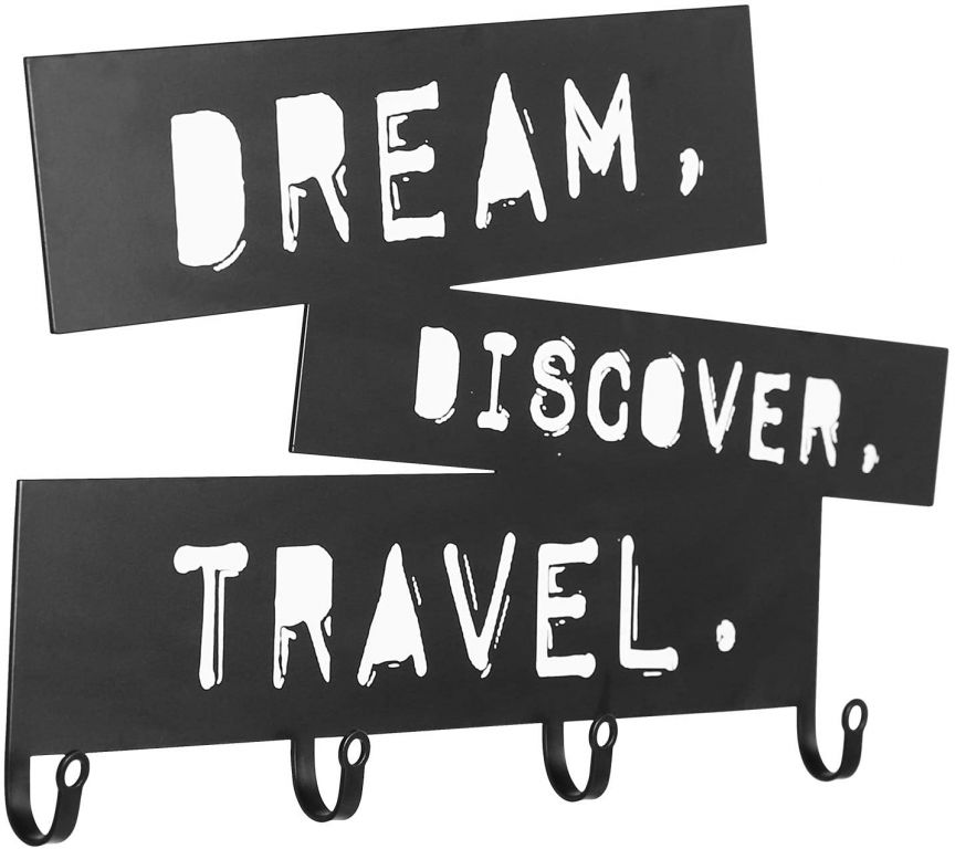 Miadomodo Nástěnný věšák s háčky, Dream Discover Travel