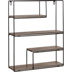 STILISTA Nástěnná police, tm. dřevo, 40 x 49,5 x 11,5 cm