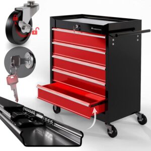 TIMBERTECH Dílenský vozík na kolečkách, 5 zásuvek s vložkami