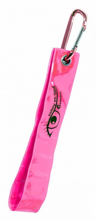 Reflexní přívěšek s karabinou, růžový