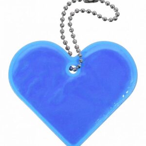 Reflexní přívěšek srdce, modrý