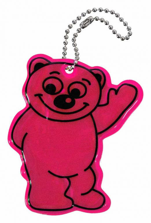 Reflexní přívěšek medvídek, růžový